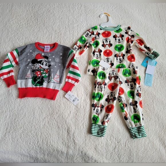 New Disney winter Mickey mouse toddler unisex clothes bundle size 12 months - Picture 1 of 11